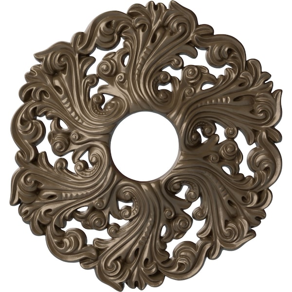 Ekena Millwork Orrington Ceiling Medallion (Canopies up to 4 3/4"), 19 5/8"OD x 4 3/4"ID x 1 3/4"P, Warm Silver CM19ORWSS - main